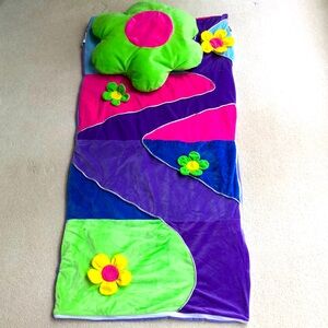 Starring Me Cool Flower Slumber Bag Sleeping Bag Size 54 x26+ Soft Plush Pillow
